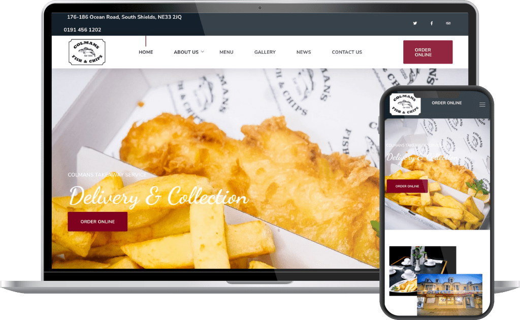 Colmans Fish and Chips Restaurant Website Hosting South Shields