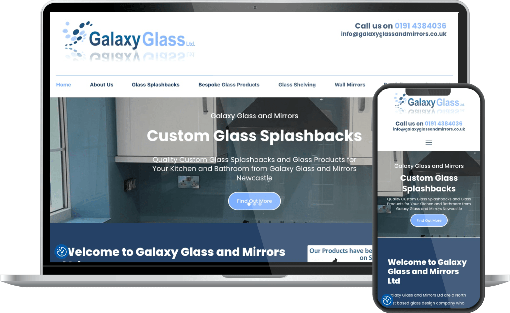 Galaxy Glass and Mirrors Website Design South Shields