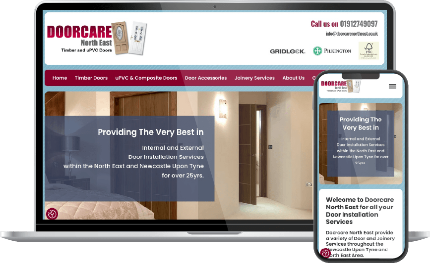 Door Care North East Website Design Portfolio