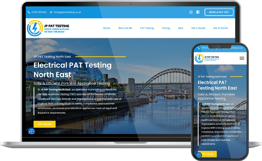 JP PAT Testing North East - Mockup